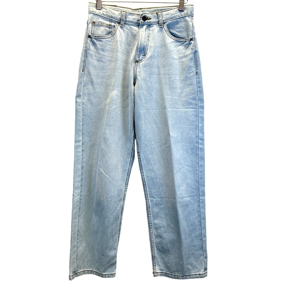 Wrangler Jeans Womens 14R Blue Denim Light Wash Loose Fit Wide Leg